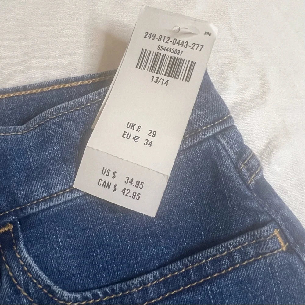 Abercrombie‎ Kids Girls High-Rise Cuffed Shortie Denim Shorts NWT Size 13/14